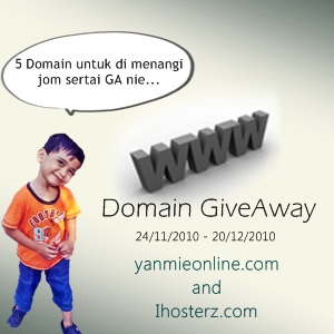 Domain GiveAway Dari Yanmieonline Domain GiveAway dari Yanmieonline.com dan Ihosterz.com