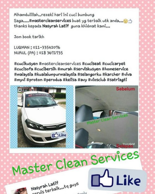 Cuci Kusyen Kereta Di Kuala Lumpur Hanya Dari RM70 Sebuah 